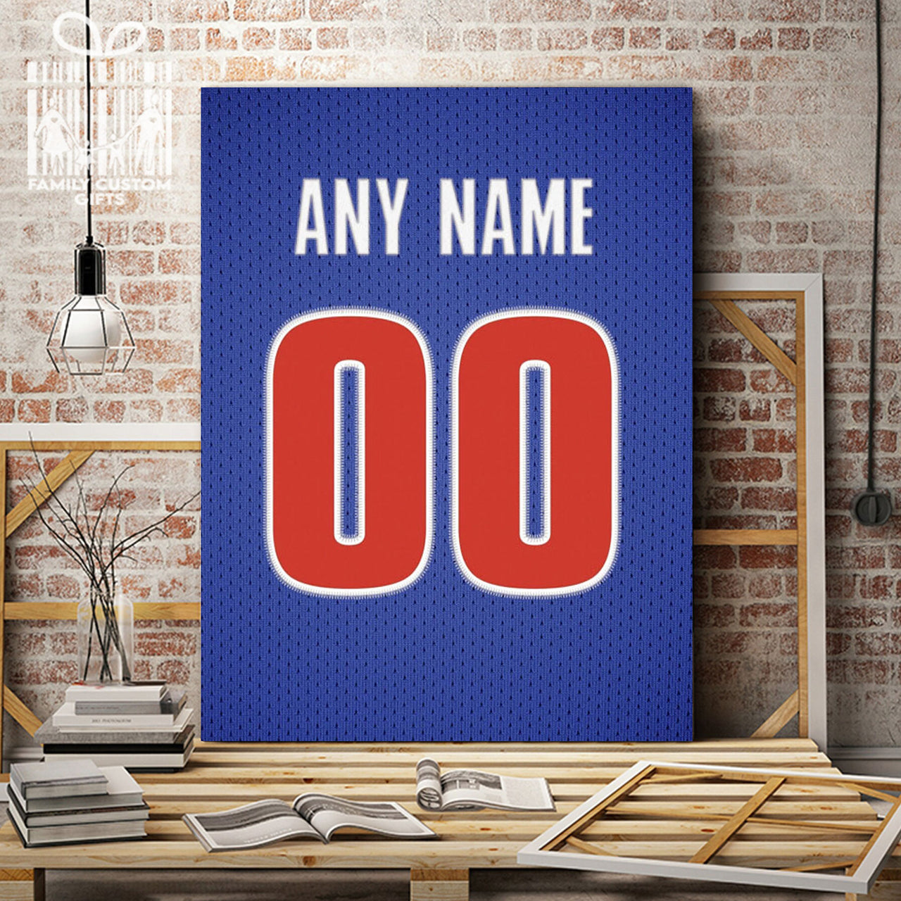 Detroit Jersey Custom Canvas Print Wall Art for Boy Girl Men Women Basketball Personalized Canvas Art