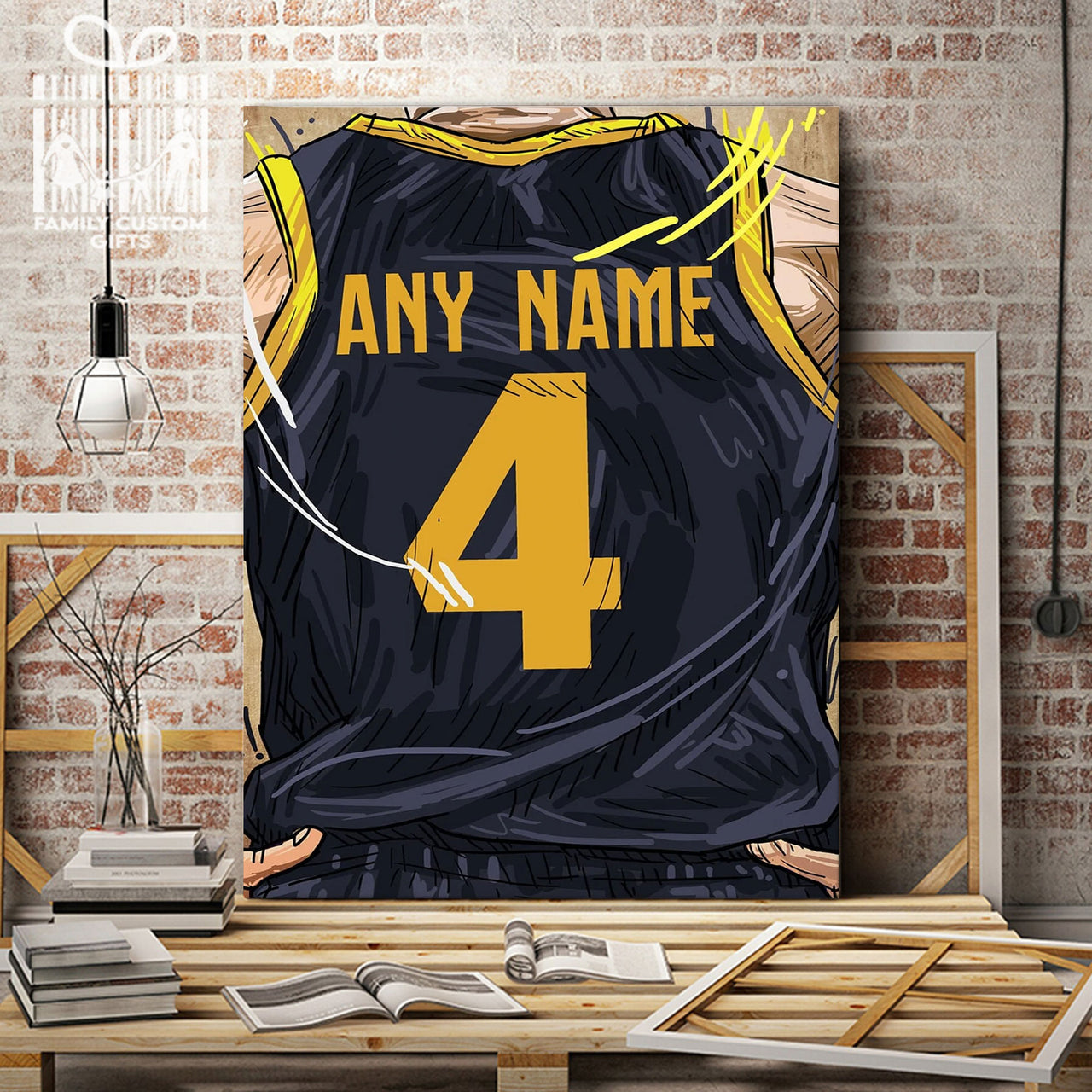 Indiana Jersey Custom Canvas Print Wall Art for Boy Girl Men Women Basketball Personalized Canvas Art