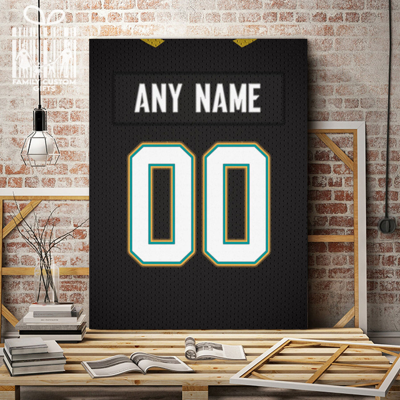 Jacksonville Jersey Custom Canvas Print Wall Art for Boy Girl Men Women Football Personalized Canvas Art