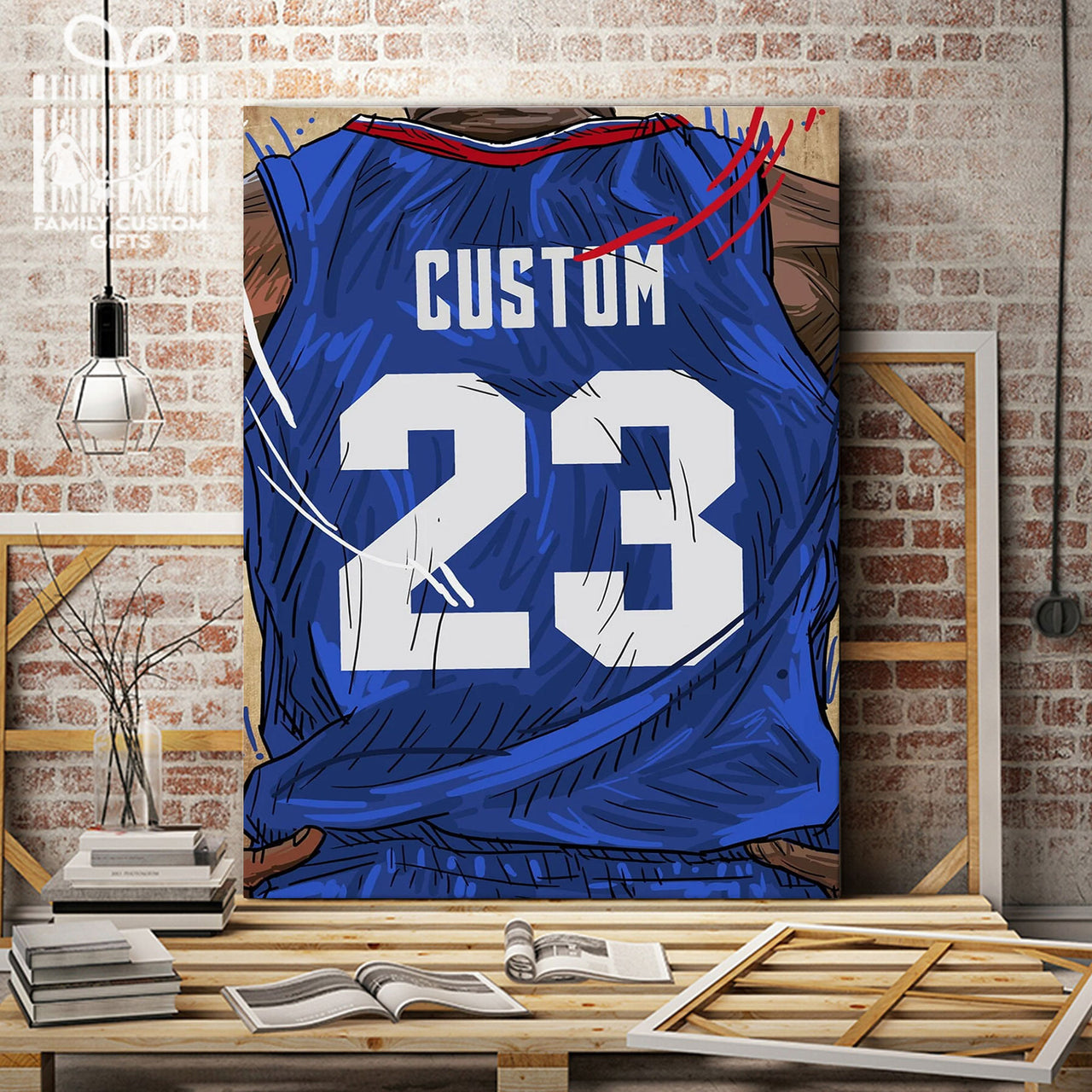 Los Angeles Clippers Jersey Custom Canvas Print Wall Art for Boy Girl Men Women Basketball Personalized Canvas Art