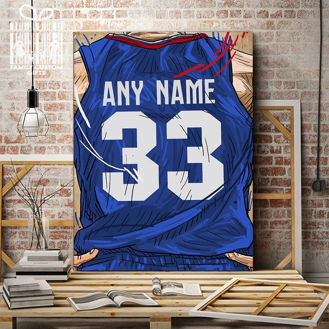 Los Angeles Clippers Jersey Custom Canvas Print Wall Art for Boy Girl Men Women Basketball Personalized Canvas Art