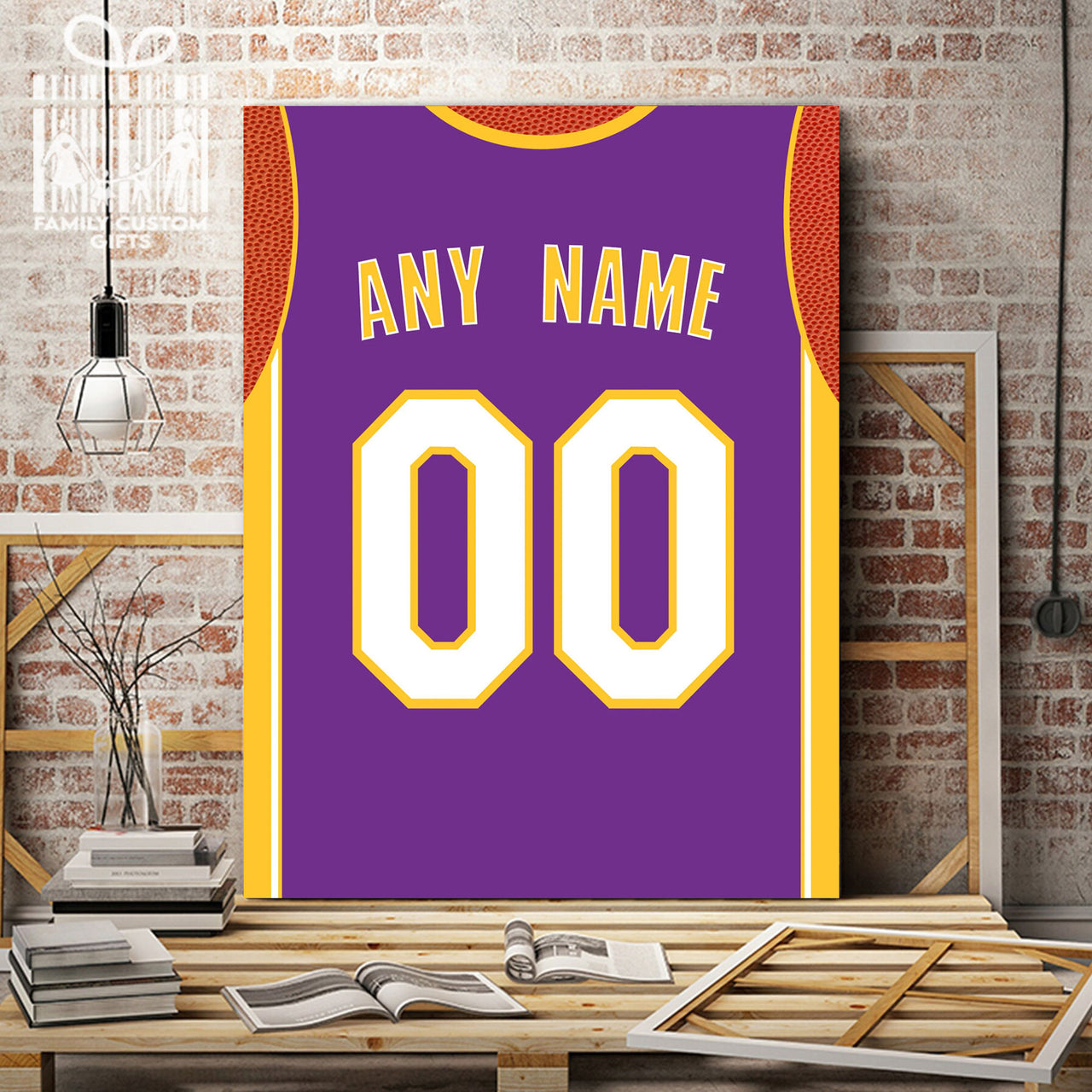 Los Angeles Jersey Custom Canvas Print Wall Art for Boy Girl Men Women Basketball Personalized Canvas Art