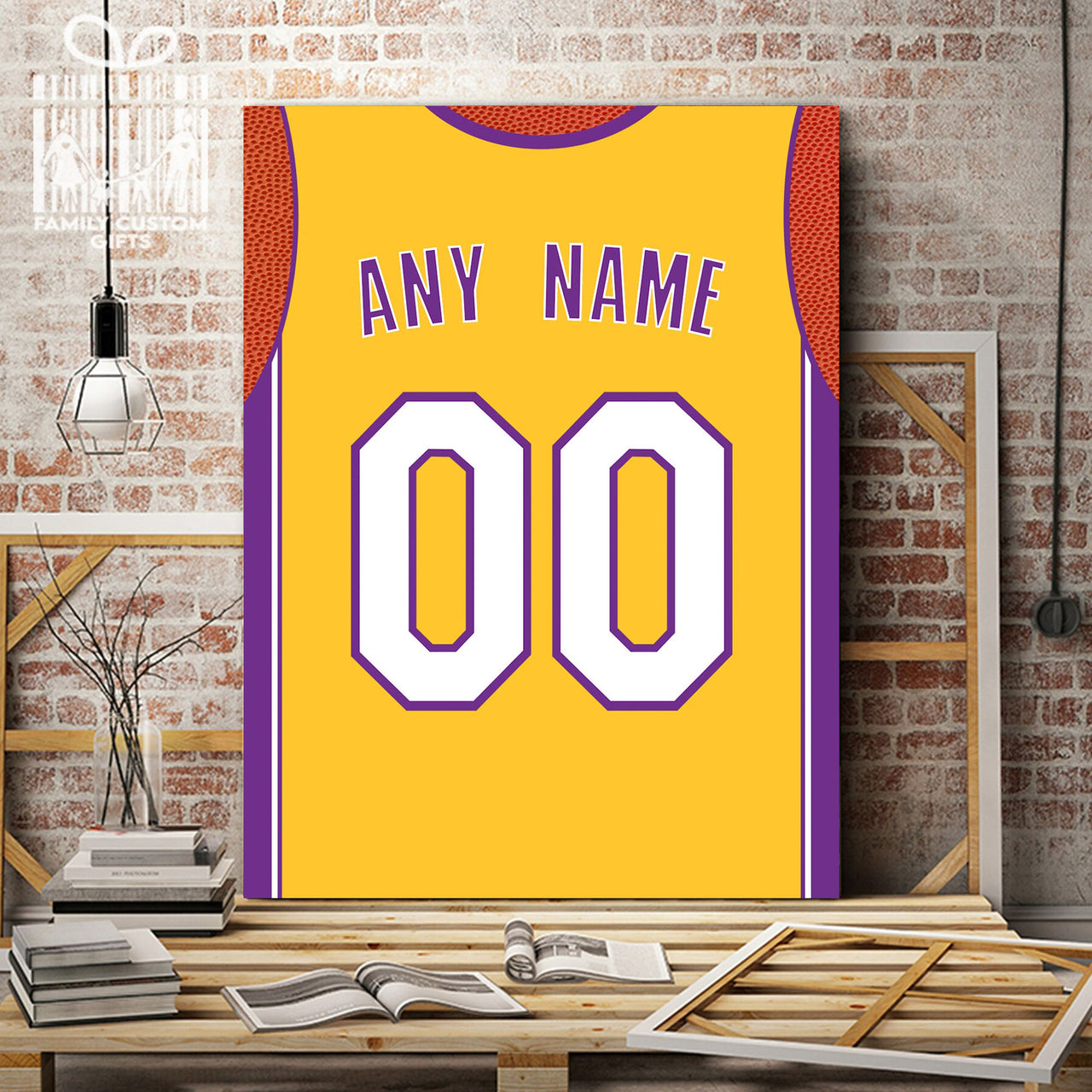 Los Angeles Jersey Custom Canvas Print Wall Art for Boy Girl Men Women Basketball Personalized Canvas Art