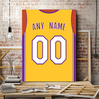 Thumbnail for Los Angeles Jersey Custom Canvas Print Wall Art for Boy Girl Men Women Basketball Personalized Canvas Art