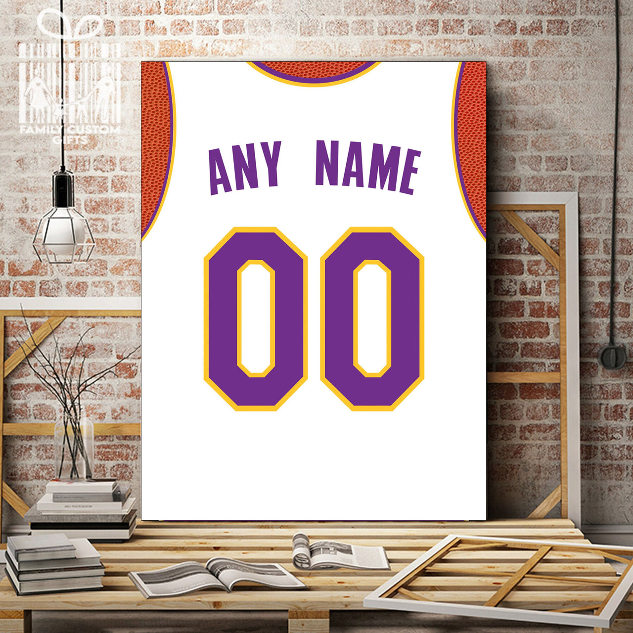 Los Angeles Jersey Custom Canvas Print Wall Art for Boy Girl Men Women Basketball Personalized Canvas Art