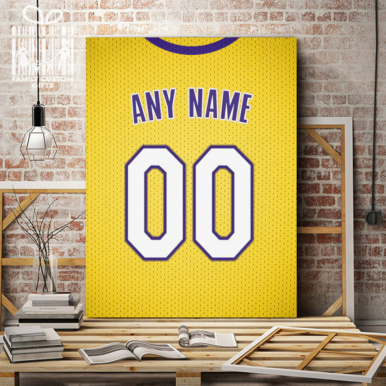 Los Angeles Jersey Custom Canvas Print Wall Art for Boy Girl Men Women Basketball Personalized Canvas Art