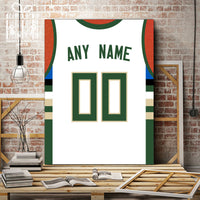 Thumbnail for Milwaukee Jersey Custom Canvas Print Wall Art for Boy Girl Men Women Basketball Personalized Canvas Art