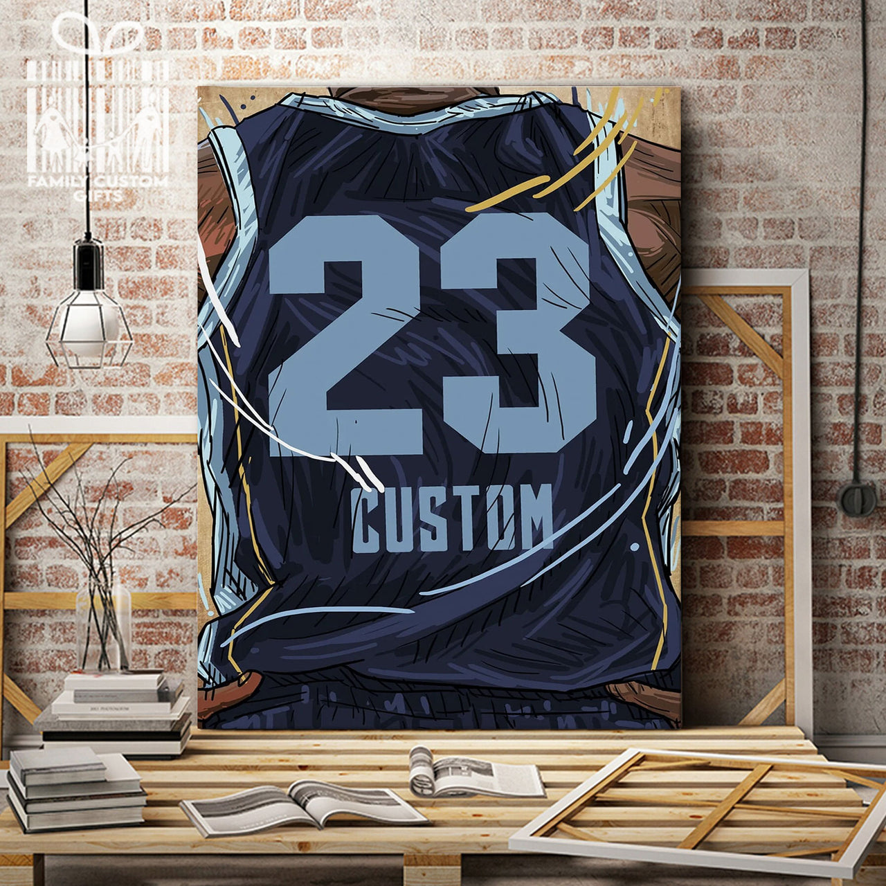 Memphis Tigers Jersey Custom Canvas Print Wall Art for Boy Girl Men Women Basketball Personalized Canvas Art