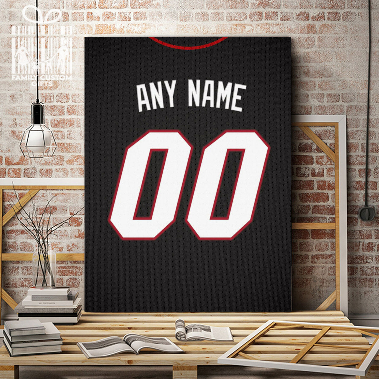 Miami Jersey Custom Canvas Print Wall Art for Boy Girl Men Women Basketball Personalized Canvas Art