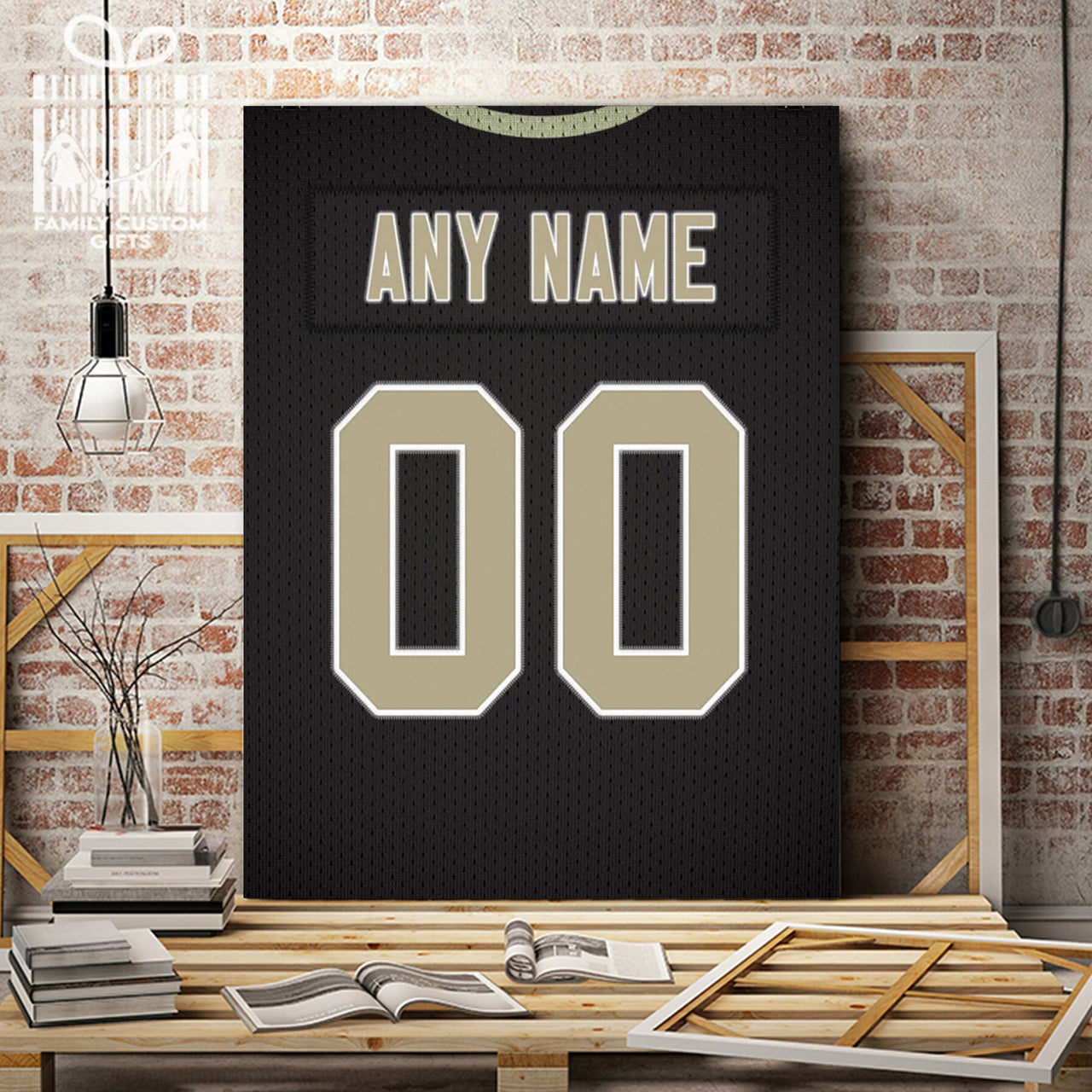 New Orleans Jersey Custom Canvas Print Wall Art for Boy Girl Men Women Football Personalized Canvas Art
