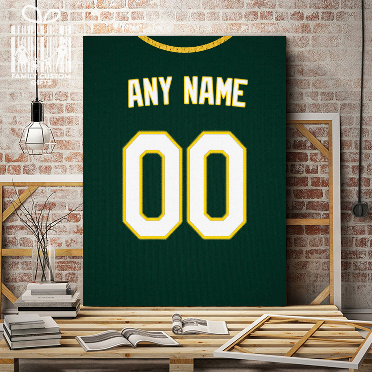 Oakland Jersey Custom Canvas Print Wall Art for Boy Girl Men Women Baseball Personalized Canvas Art