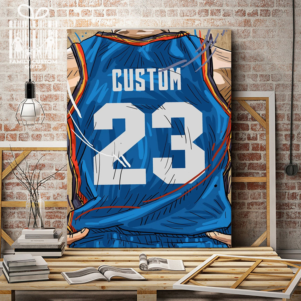 Oklahoma City Jersey Custom Canvas Print Wall Art for Boy Girl Men Women Basketball Personalized Canvas Art