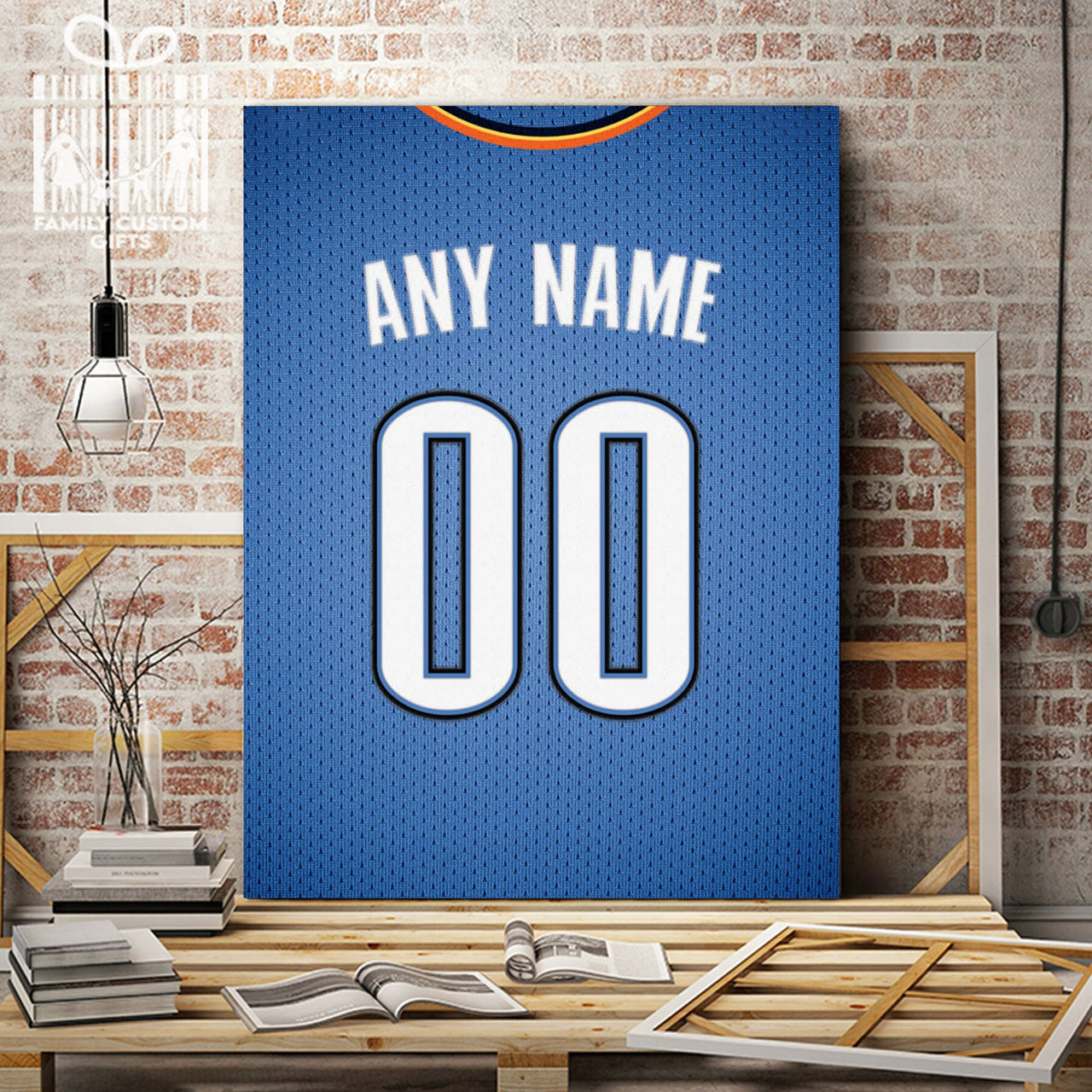 Oklahoma City Jersey Custom Canvas Print Wall Art for Boy Girl Men Women Basketball Personalized Canvas Art