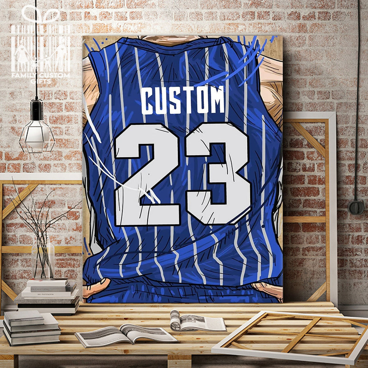 Orlando Magic Jersey Custom Canvas Print Wall Art for Boy Girl Men Women Basketball Personalized Canvas Art