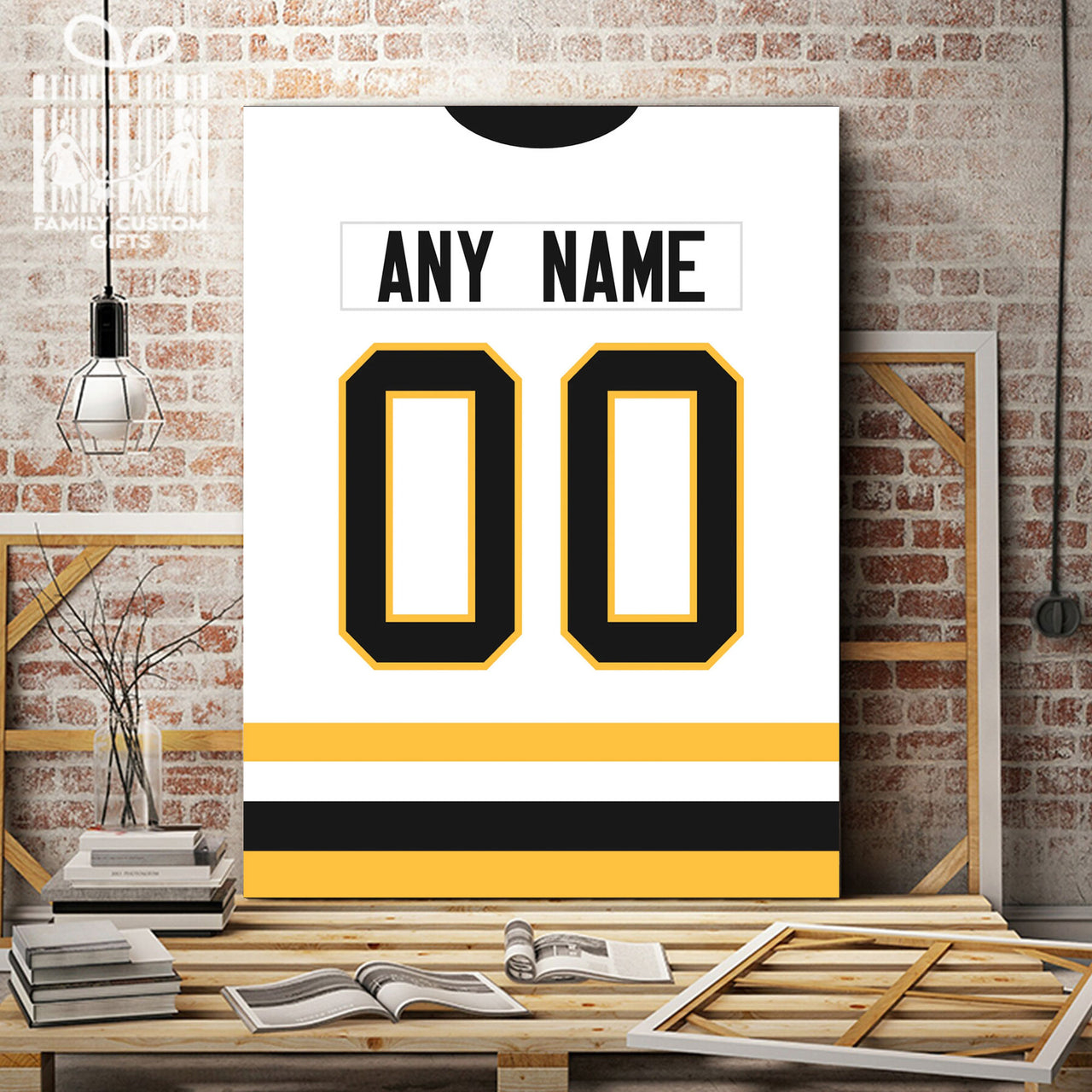 Pittsburgh Jersey Custom Canvas Print Wall Art for Boy Girl Men Women Hockey Personalized Canvas Art