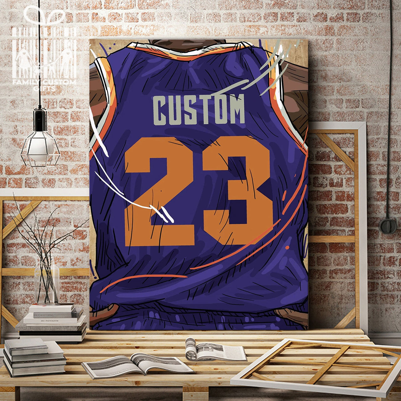 Phoenix Suns Jersey Custom Canvas Print Wall Art for Boy Girl Men