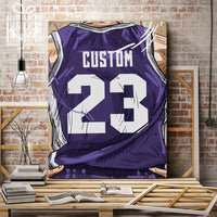 Thumbnail for Sacramento Kings Jersey Custom Canvas Print Wall Art for Boy Girl Men Women Basketball Personalized Canvas Art