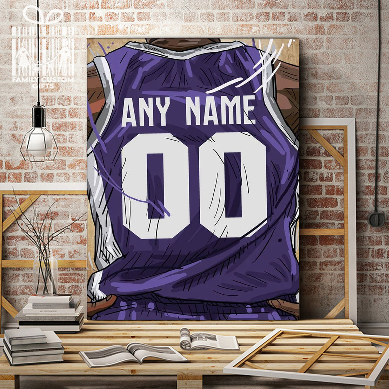 Sacramento Kings Jersey Custom Canvas Print Wall Art for Boy Girl Men Women Basketball Personalized Canvas Art