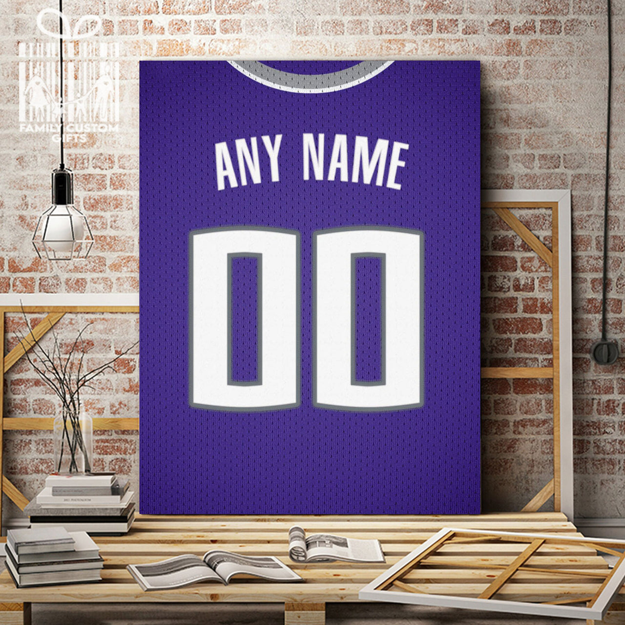 Sacramento Jersey Custom Canvas Print Wall Art for Boy Girl Men Women Basketball Personalized Canvas Art