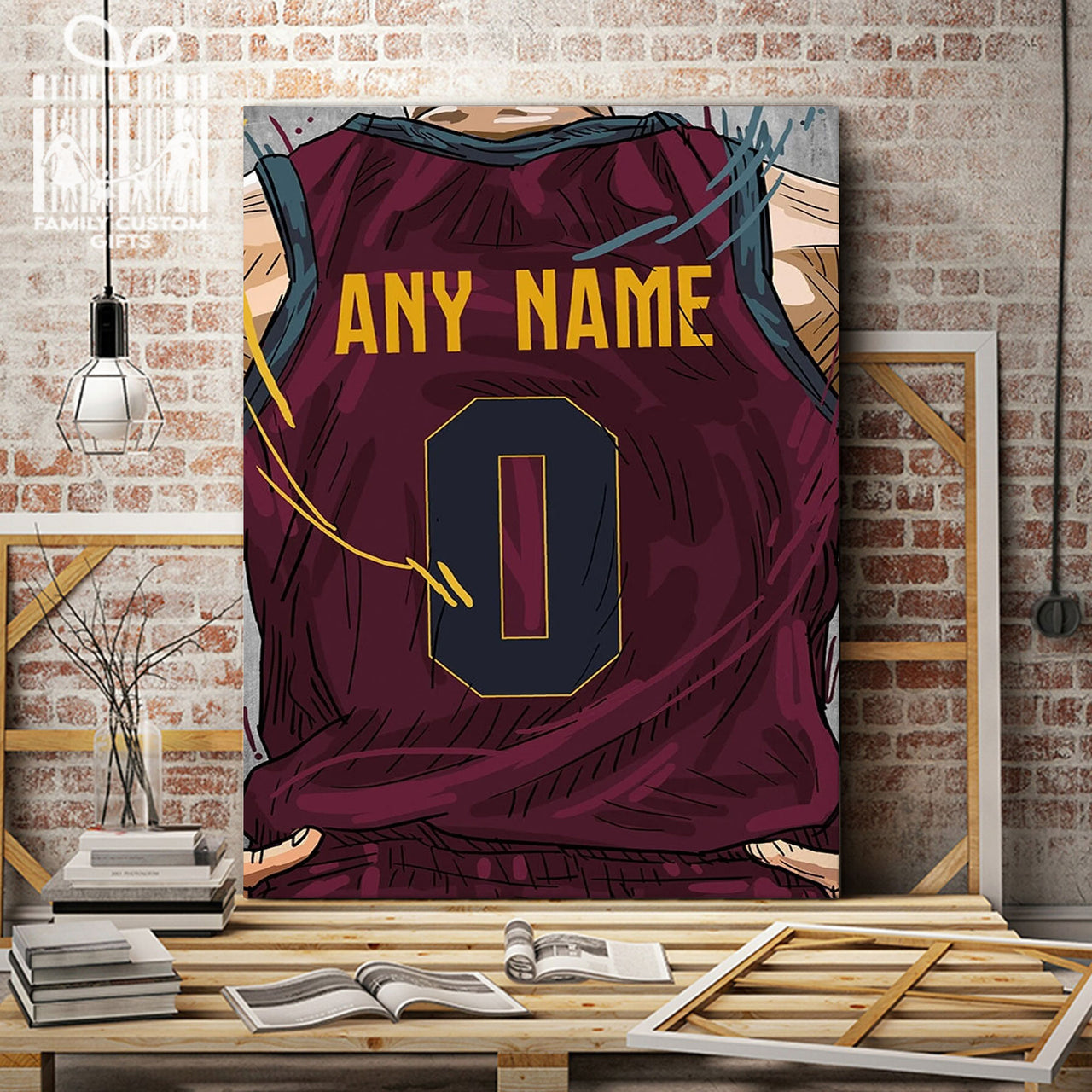 Cleveland Cavaliers Jersey Custom Canvas Print Wall Art for Boy Girl Men Women Basketball Personalized Canvas Art