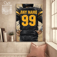 Thumbnail for Pittsburgh Steelers Jersey Custom Canvas Print Wall Art for Boy Girl Men Women American Football Personalized Canvas Art