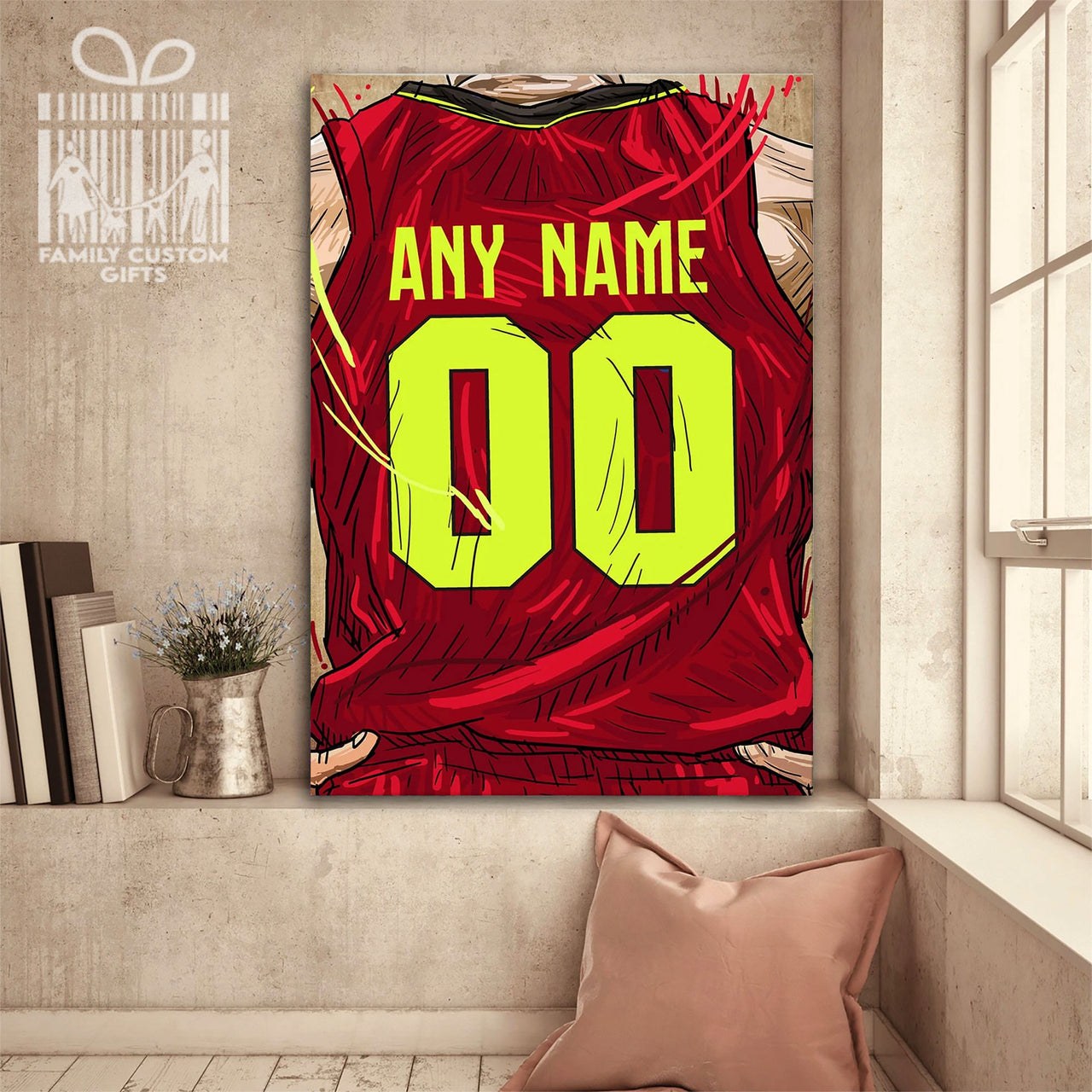 Atlanta Hawks Jersey Custom Canvas Print Wall Art for Boy Girl Men Women Basketball Personalized Canvas Art