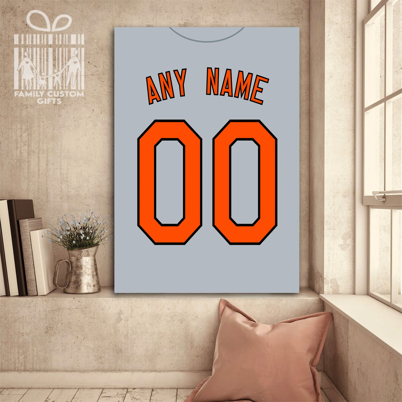 Baltimore Jersey Custom Canvas Print Wall Art for Boy Girl Men Women Baseball Personalized Canvas Art