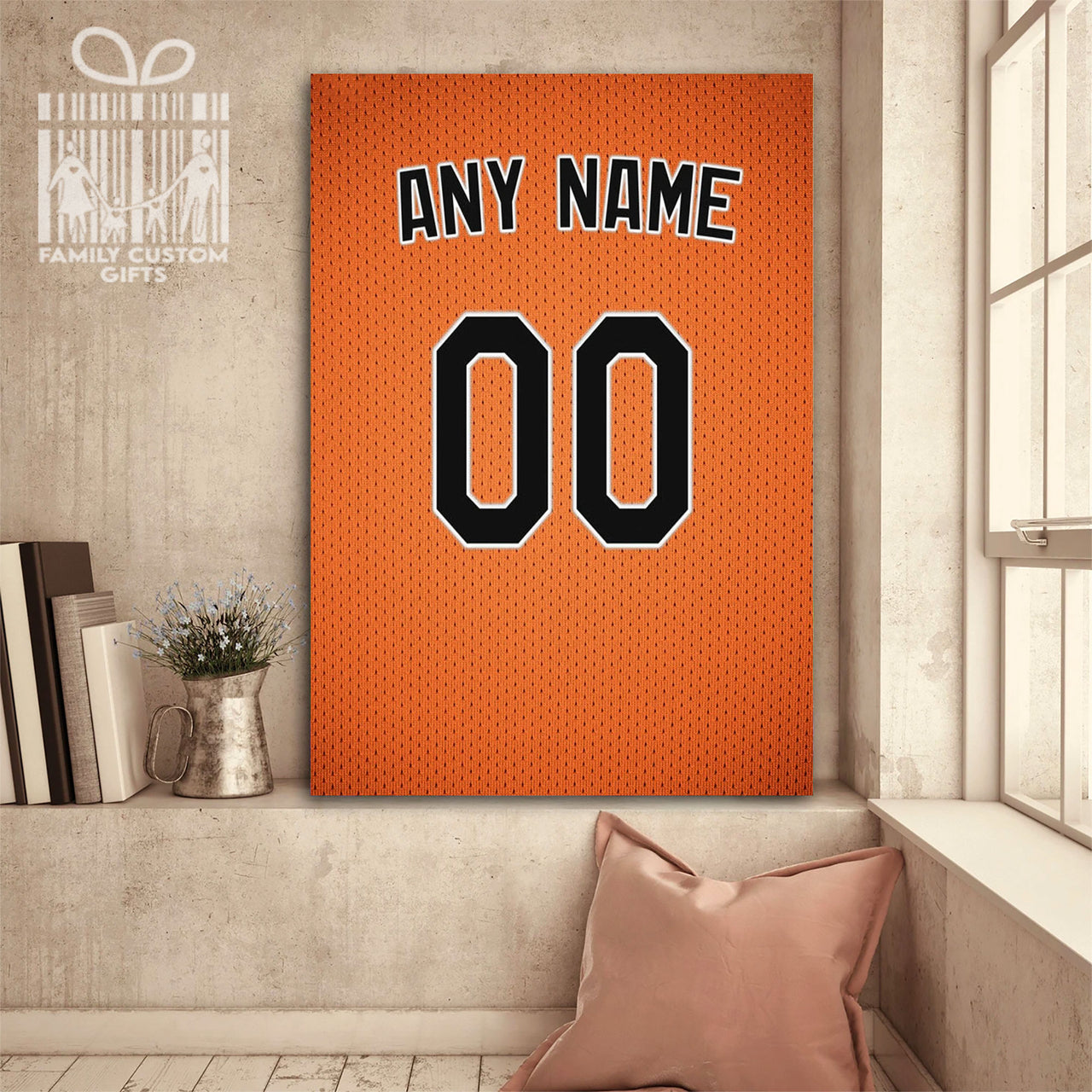 Baltimore Jersey Custom Canvas Print Wall Art for Boy Girl Men Women Baseball Personalized Canvas Art