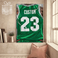 Thumbnail for Boston Celtics Jersey Custom Canvas Print Wall Art for Boy Girl Men Women Basketball Personalized Canvas Art