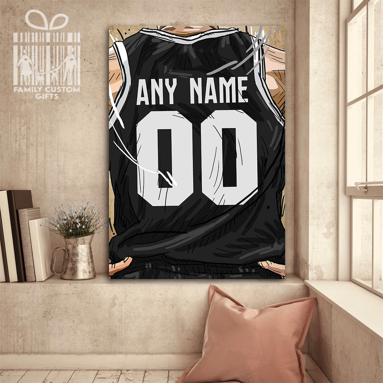 Brooklyn Nets Jersey Custom Canvas Print Wall Art for Boy Girl Men Women Basketball Personalized Canvas Art