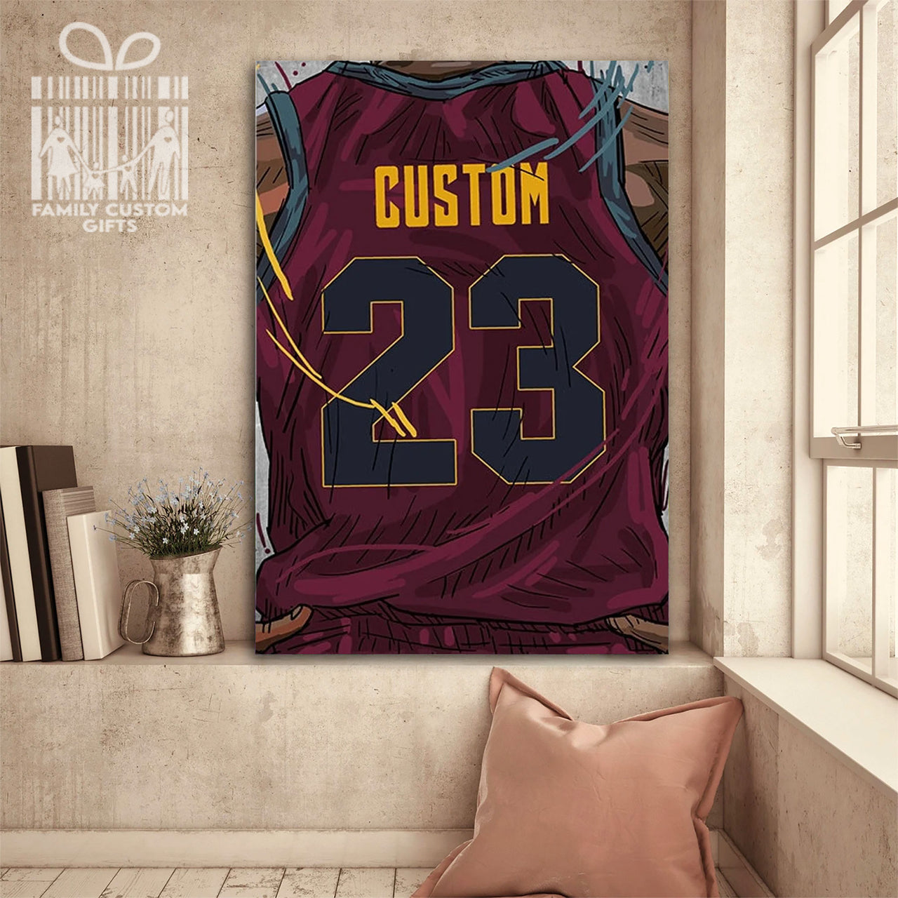 Cleveland Cavaliers Jersey Custom Canvas Print Wall Art for Boy Girl Men Women Basketball Personalized Canvas Art