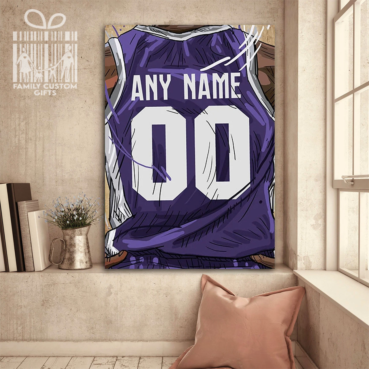 Sacramento State Hornets Jersey Custom Canvas Print Wall Art for Boy Girl Men Women Basketball Personalized Canvas Art