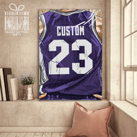 Thumbnail for Sacramento State Hornets Jersey Custom Canvas Print Wall Art for Boy Girl Men Women Basketball Personalized Canvas Art