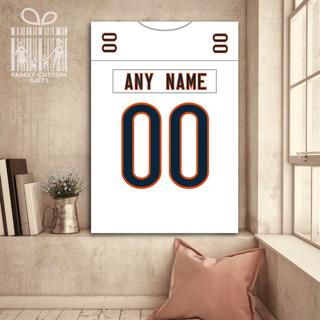 Chicago Jersey Custom Canvas Print Wall Art for Boy Girl Men Women Football Personalized Canvas Art