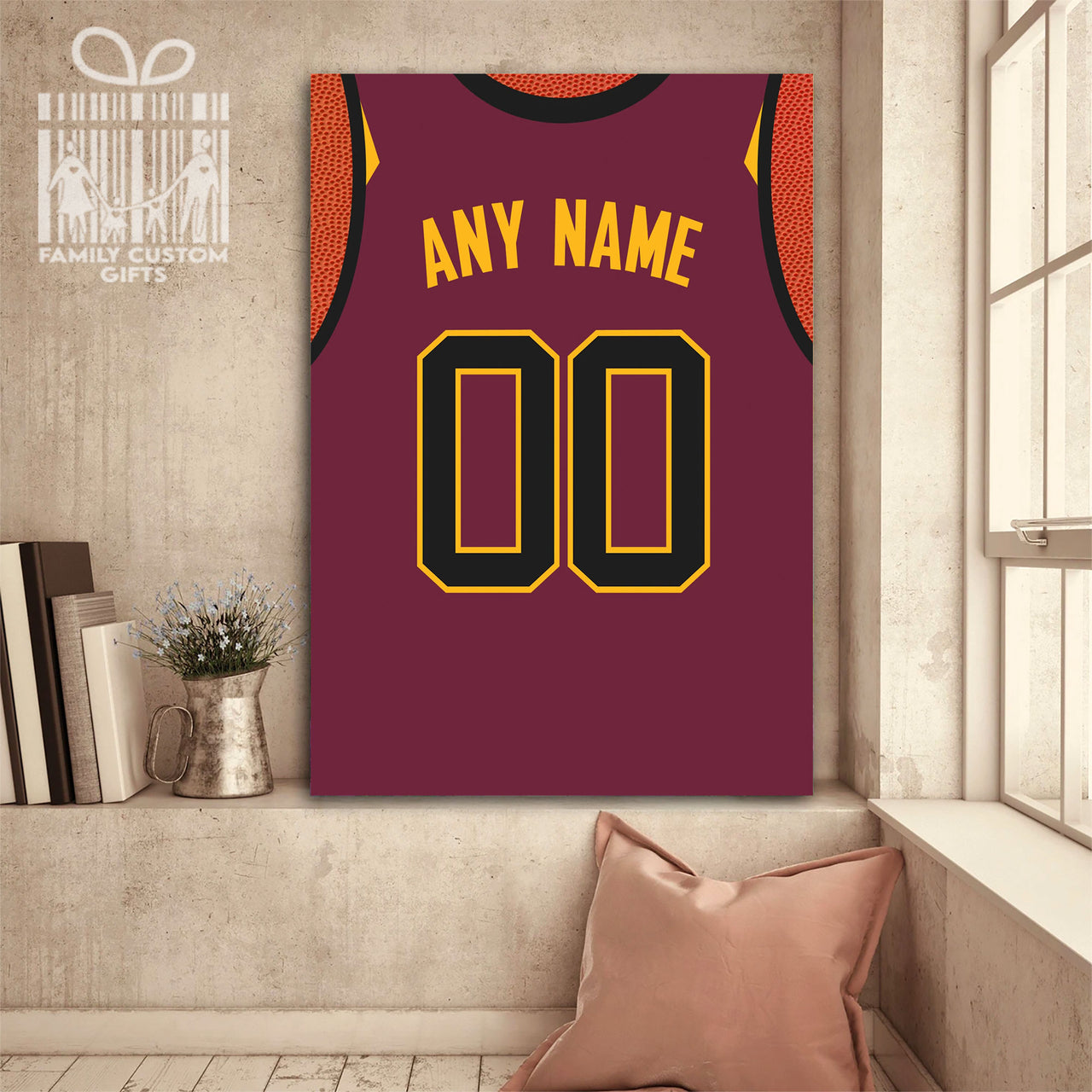 Cleveland Jersey Custom Canvas Print Wall Art for Boy Girl Men Women Basketball Personalized Canvas Art