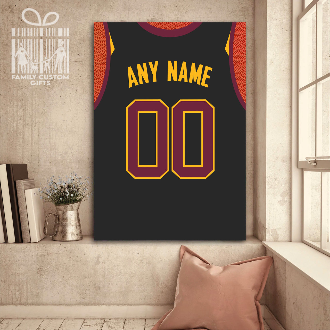 Cleveland Jersey Custom Canvas Print Wall Art for Boy Girl Men Women Basketball Personalized Canvas Art