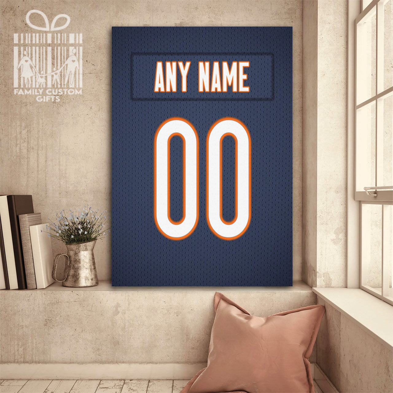 Chicago Jersey Custom Canvas Print Wall Art for Boy Girl Men Women Football Personalized Canvas Art