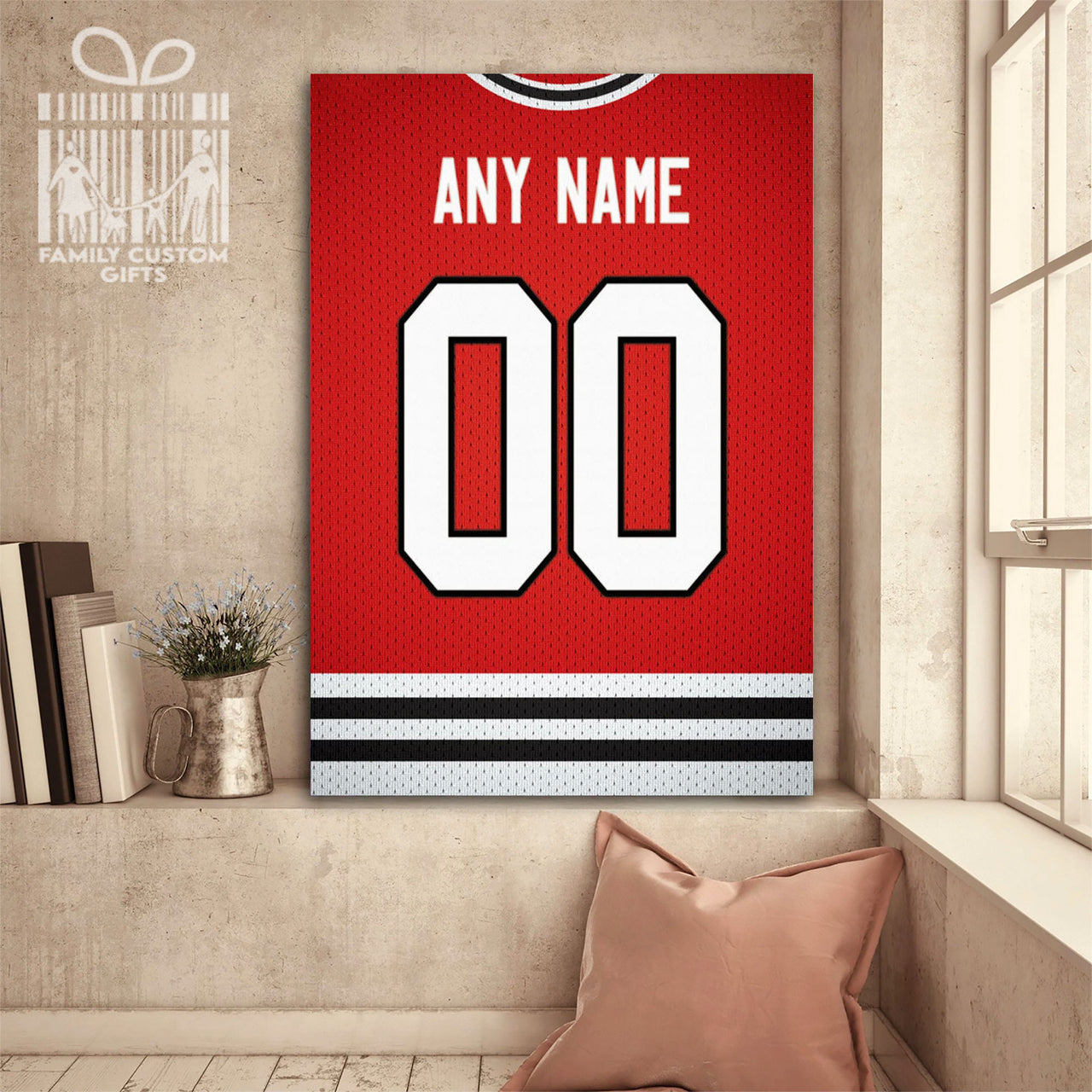 Chicago Jersey Custom Canvas Print Wall Art for Boy Girl Men Women Hockey Personalized Canvas Art