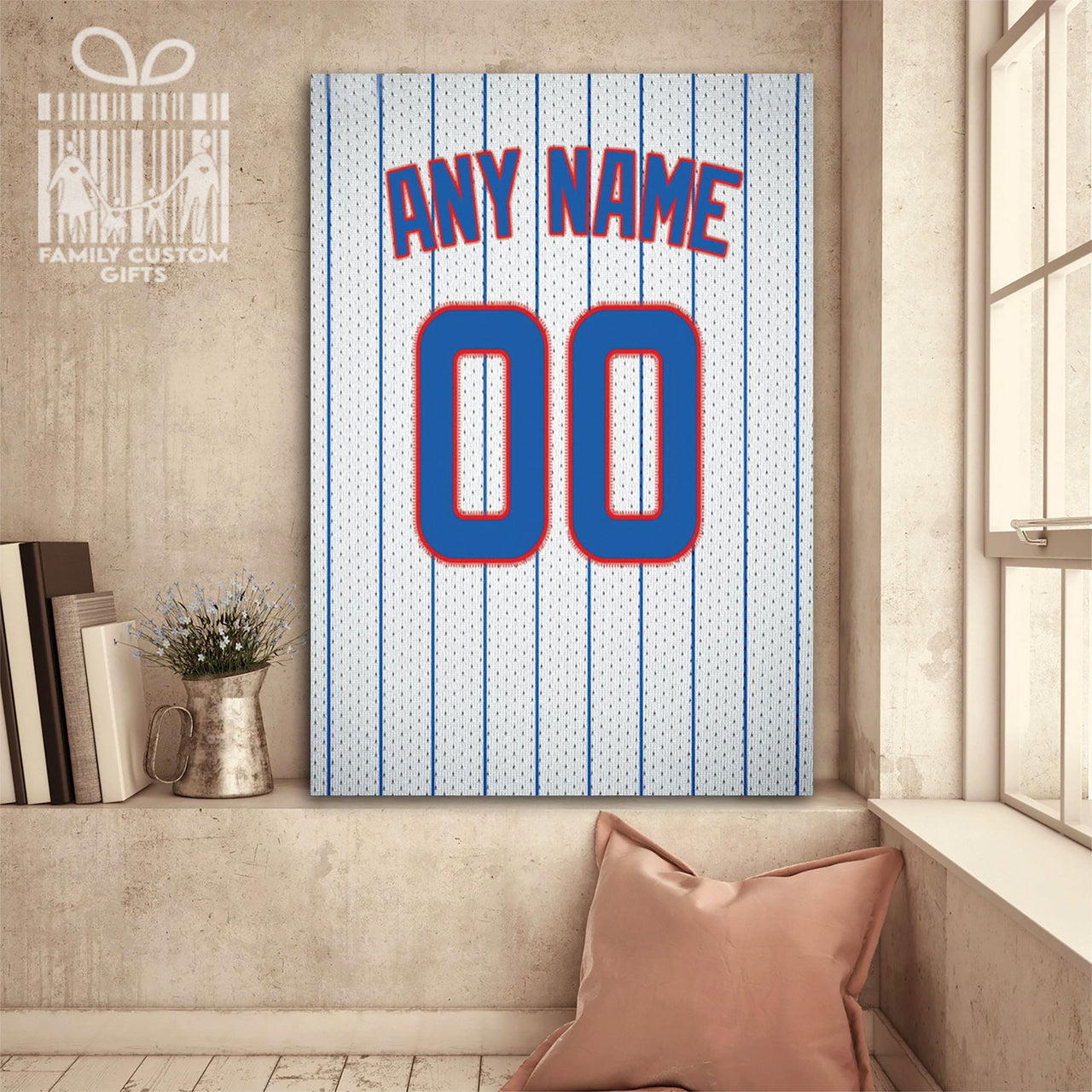 Chicago Jersey Custom Canvas Print Wall Art for Boy Girl Men Women Baseball Personalized Canvas Art