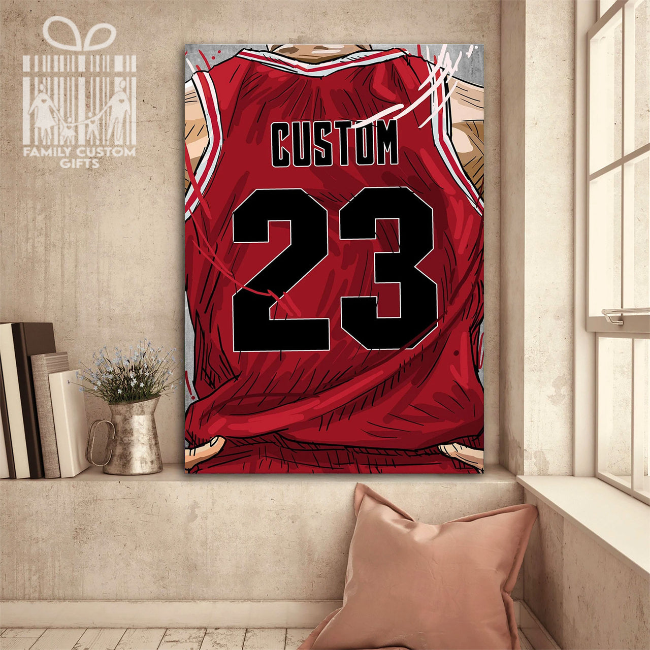 Chicago Jersey Custom Canvas Print Wall Art for Boy Girl Men Women Basketball Personalized Canvas Art