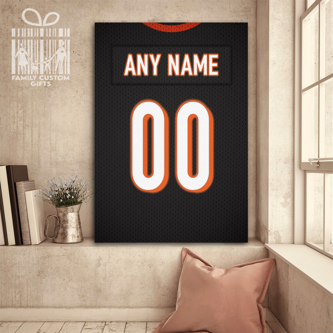 Cincinnati Jersey Custom Canvas Print Wall Art for Boy Girl Men Women Football Personalized Canvas Art