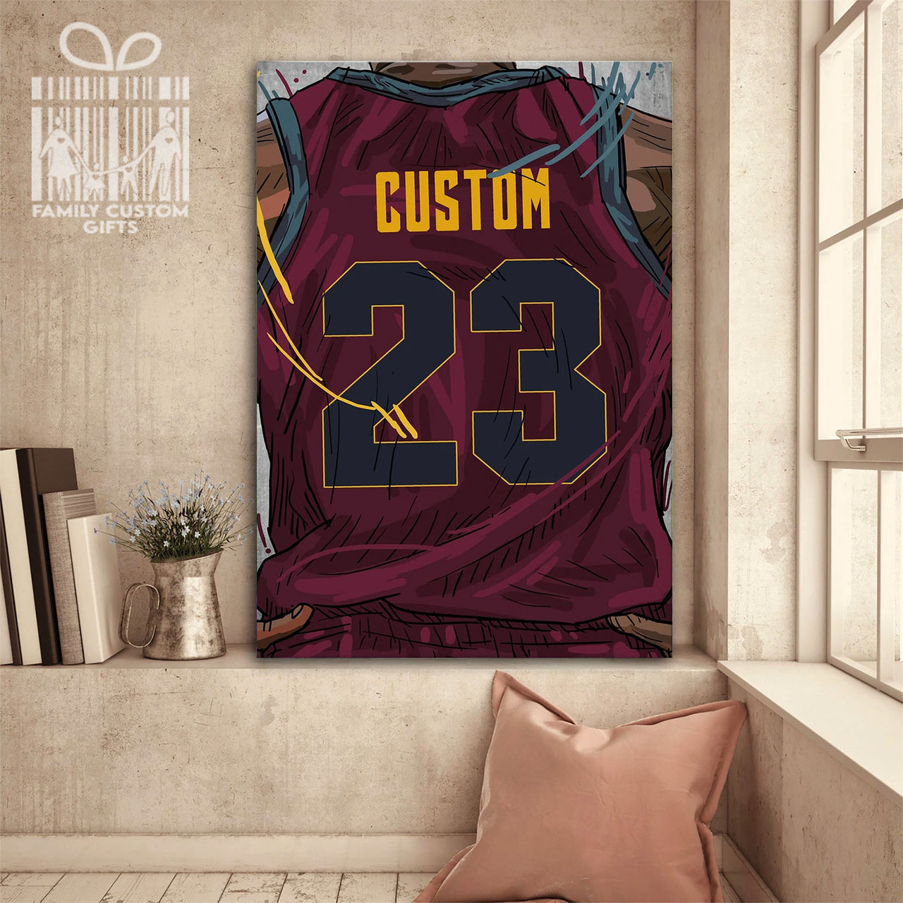 Cleveland Cavaliers Jersey Custom Canvas Print Wall Art for Boy Girl Men Women Basketball Personalized Canvas Art