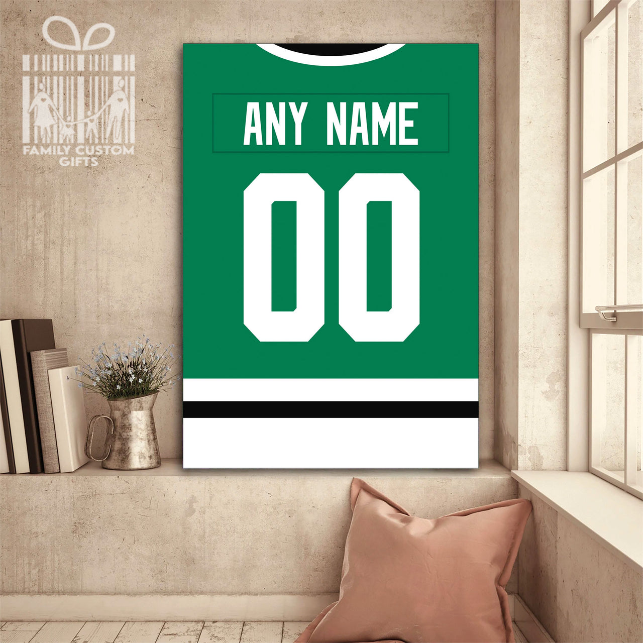 Dallas Jersey Custom Canvas Print Wall Art for Boy Girl Men Women Hockey Personalized Canvas Art