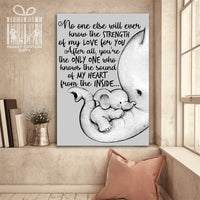 Thumbnail for Custom Canvas Art Baby Elephant No One Else Will Ever Know the Strength of My Love Wall Art