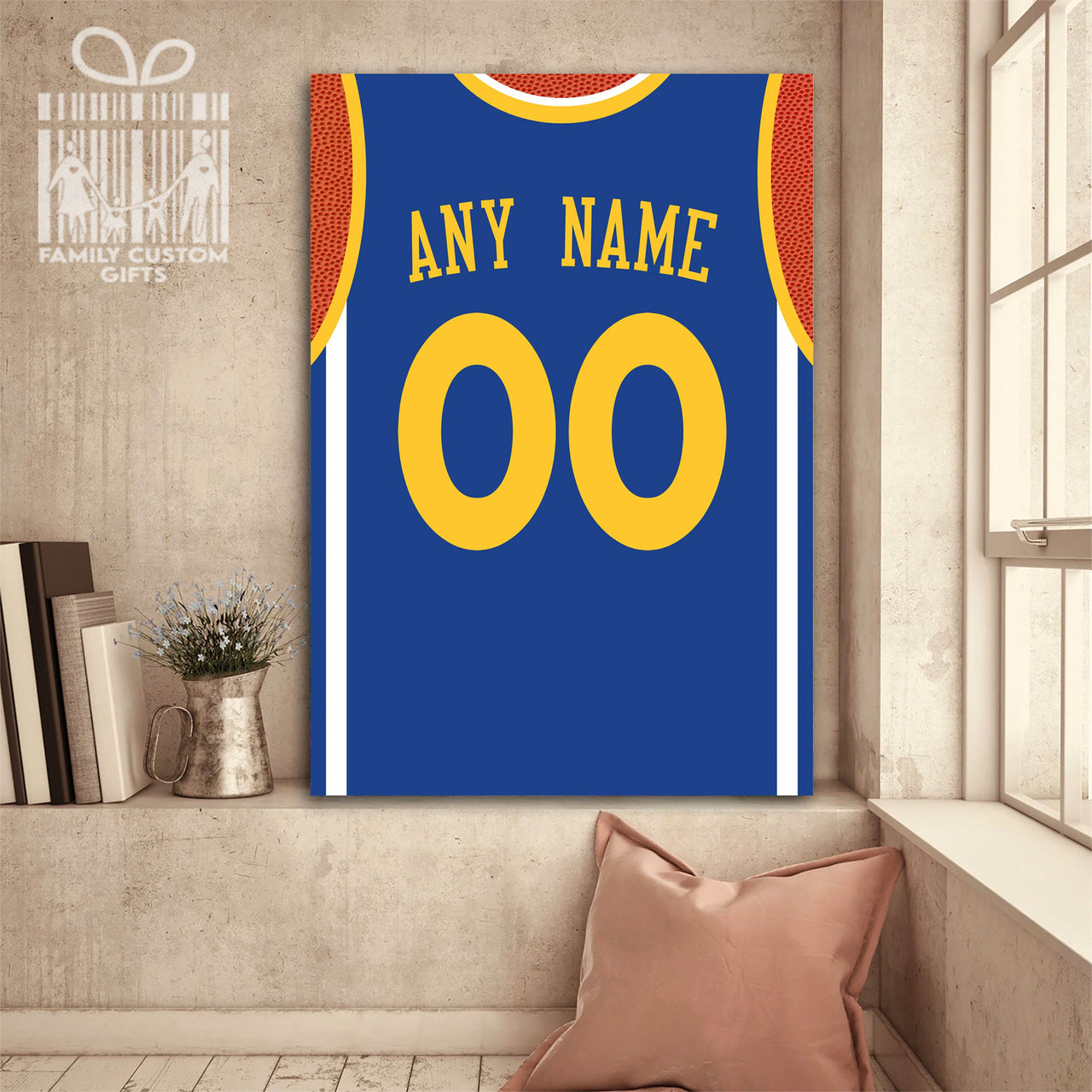 Golden State Jersey Custom Canvas Print Wall Art for Boy Girl Men Women Basketball Personalized Canvas Art