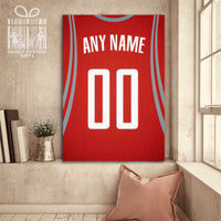 Thumbnail for Houston Jersey Custom Canvas Print Wall Art for Boy Girl Men Women Basketball Personalized Canvas Art