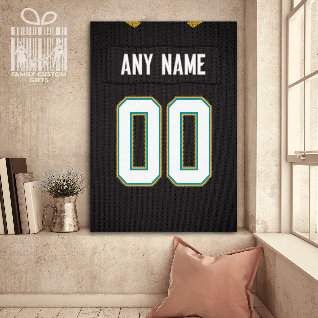 Jacksonville Jersey Custom Canvas Print Wall Art for Boy Girl Men Women Football Personalized Canvas Art