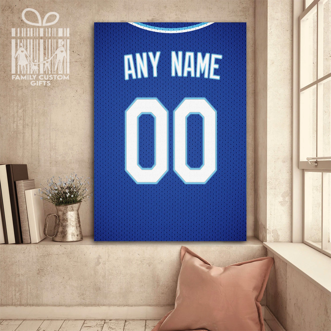 Kansas City Jersey Custom Canvas Print Wall Art for Boy Girl Men Women Baseball Personalized Canvas Art