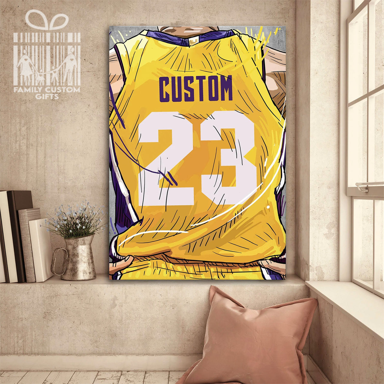 Los Angeles Clippers Jersey Custom Canvas Print Wall Art for Boy Girl Men Women Basketball Personalized Canvas Art