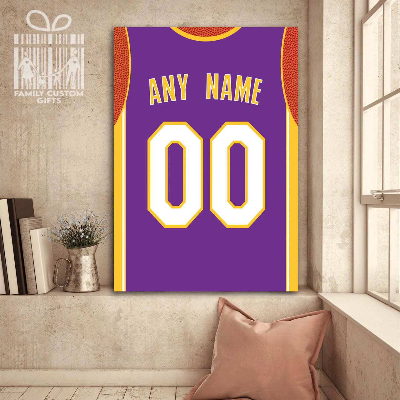 Los Angeles Jersey Custom Canvas Print Wall Art for Boy Girl Men Women Basketball Personalized Canvas Art